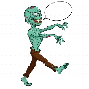 Cartoon Zombie Walking PNG Image