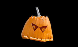 Carved Halloween Pumpkin Black Background PNG image with transparent background