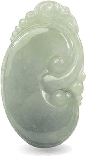Carved Jade Diskwith Dragon Motif PNG image with transparent background