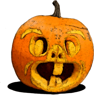 Carved Pumpkin Lantern PNG image with transparent background