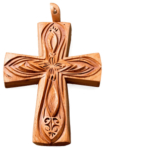 Carved Wooden Cross PNG 05252024 PNG image with transparent background