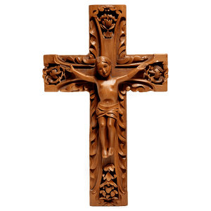 Carved Wooden Cross PNG 05252024 PNG image with transparent background