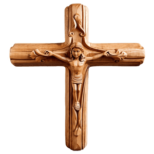 Carved Wooden Cross PNG str PNG image with transparent background