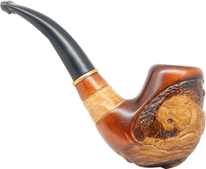Carved Wooden Tobacco Pipe PNG