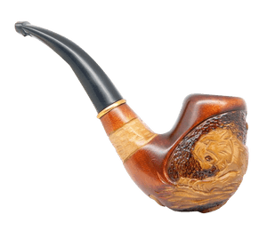 Carved Wooden Tobacco Pipe PNG image with transparent background