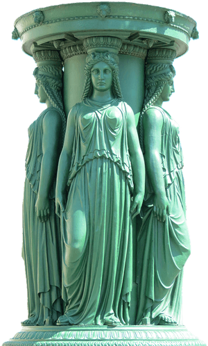 Statue, Pillar, Woman, Historically, Architecture - Statue Pillar, HD Png Download PNG