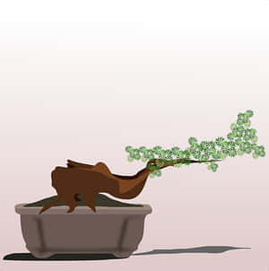 Cascading Bonsai Illustration PNG