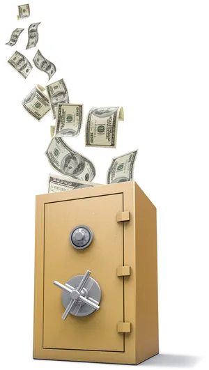 Cash Outflow Safe Concept PNG Image