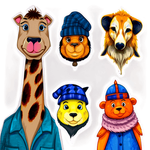 Cast with Animal Stickers PNG 69 PNG with transparent background