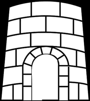 Castle Tower Silhouette PNG image with transparent background
