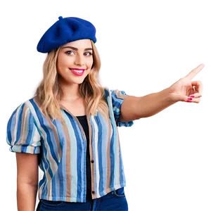 Casual Beret Look Png 06122024 PNG Image