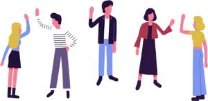 Casual Greeting Illustration PNG Image