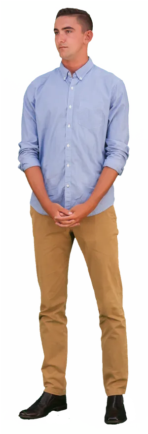 Casual Man Standing Green Screen Background PNG Image