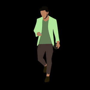 Casual Man Walking Vector PNG with transparent background
