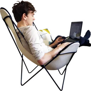 Casual Remote Work Setup PNG Image