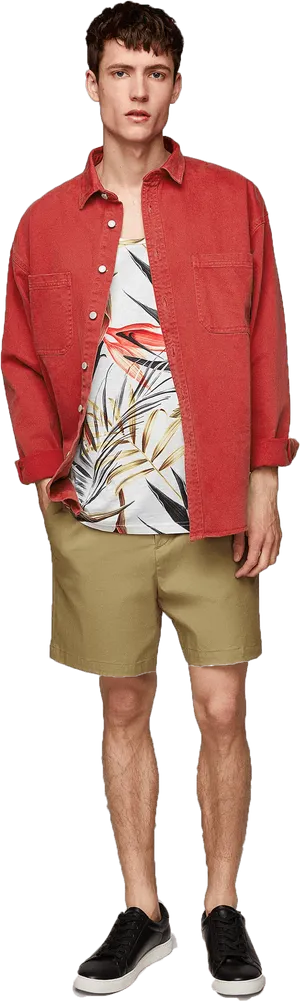 Casual Summer Menswear Look2023 PNG Image