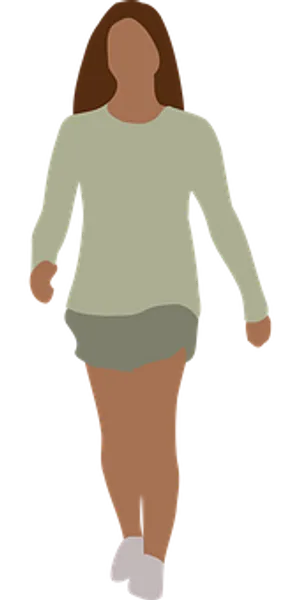 Casual Walking Woman Silhouette PNG Image