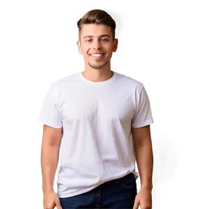 Casual White Tee Mockup For Designs Png 15 PNG Image