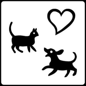 Cat Dog Heart Silhouette PNG image with transparent background