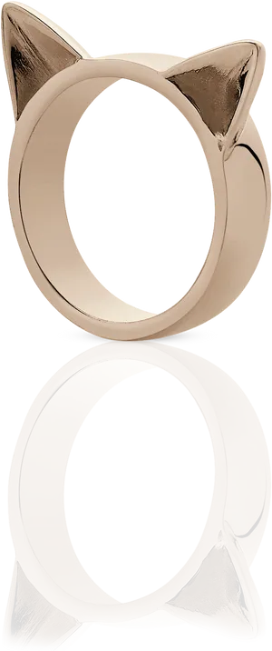 Cat Ear Ring Golden Reflection PNG Image