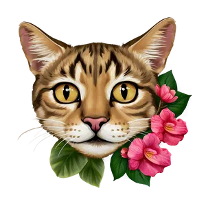 Cat Face With Flowers Png 35 PNG Image