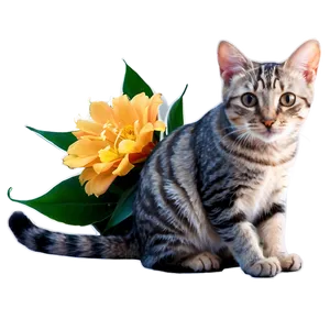 Cat With Flowers Picture Png 36 PNG Image