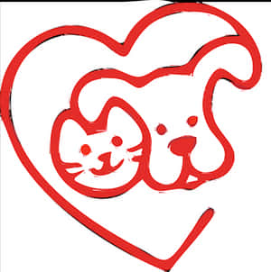 Catand Dog Heart Doodle PNG image with transparent background