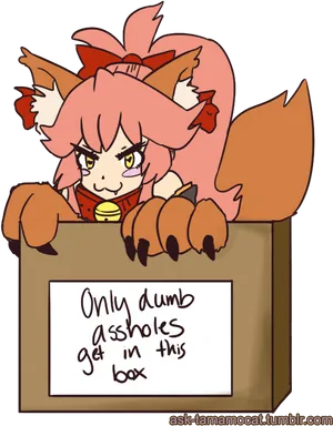 Catgirl In Box Meme PNG Image