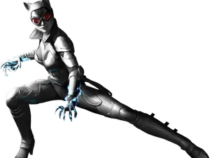 Catwomanin Action Pose PNG Image