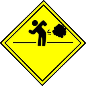 Caution Fart Sign Graphic PNG Image