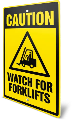 Caution Watch For Forklifts Sign PNG Image