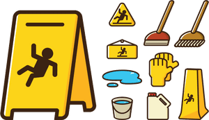 Wet Floor Sign Cartoon - Cartoon Wet Floor Sign, HD Png Download PNG
