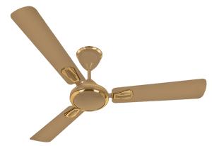 Ceiling Fan Golden Finish PNG image with transparent background