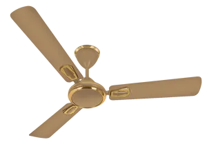 Ceiling Fan Golden Finish PNG Image