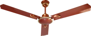 Ceiling Fan Redand Gold PNG Image