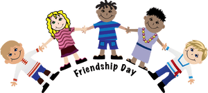 Celebrating Friendship Day Cartoon Kids PNG with transparent background
