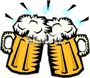 Celebratory Beer Cheers Clipart PNG Image