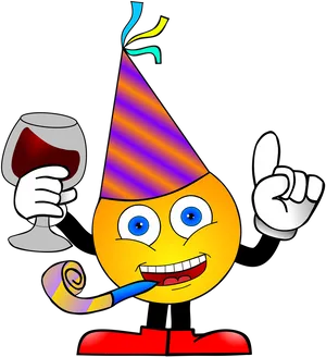 Celebratory Cartoon Character New Year Hat PNG Image