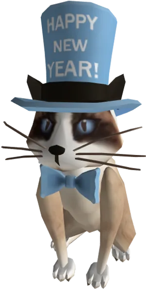 Celebratory Catwith New Year Hat PNG Image