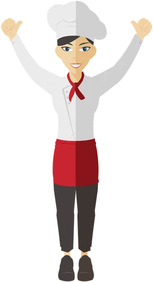 Celebratory Chef Cartoon PNG Image