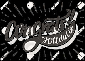 Celebratory Congrats Message PNG image with transparent background