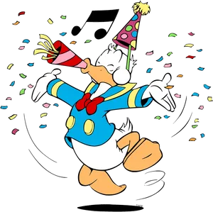 Celebratory_ Donald_ Duck_ Party_ Horn PNG Image