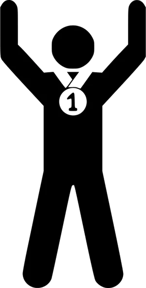 Celebratory Figure With Medal PNG Image