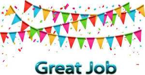 Celebratory Great Job Banner PNG Image