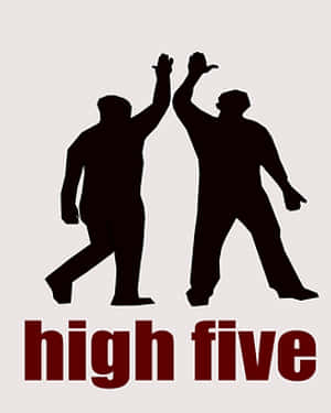 Celebratory High Five Silhouette PNG image with transparent background
