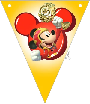 Celebratory Mickey Pennant Banner PNG Image