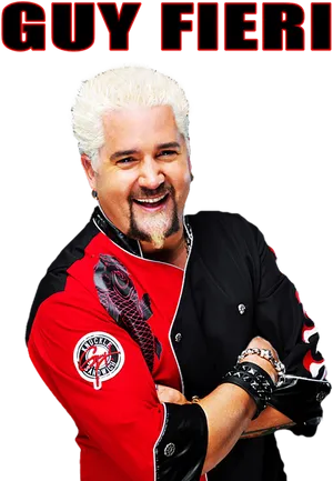 Celebrity Chef Red Black Outfit PNG Image