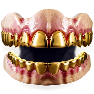 Celebrity Gold Grillz Look Png 06282024 PNG Image