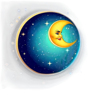 Celestial Crescent Artwork Png Tse PNG Image