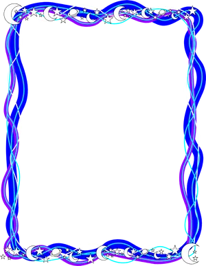 Celestial Themed Blue Frame PNG Image